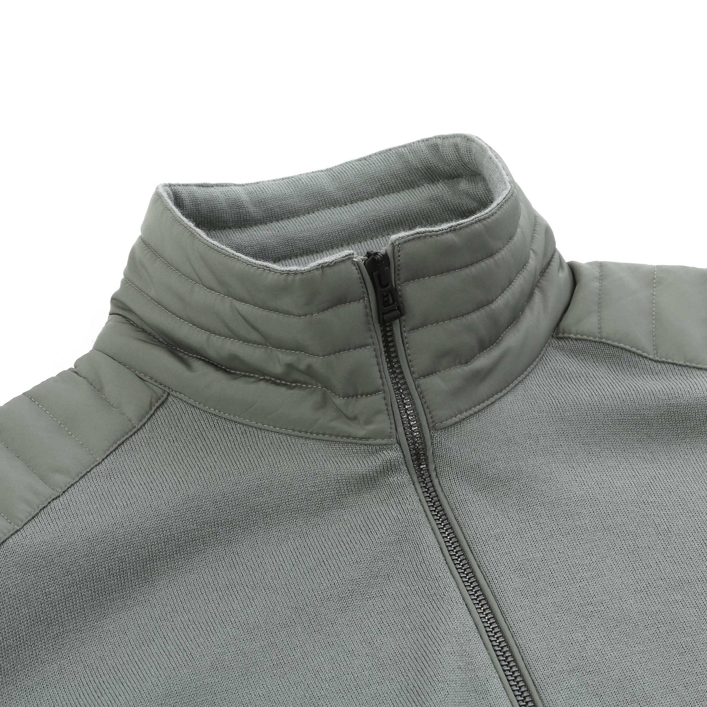 Belstaff Kelby Zip Cardigan in Sage Green Collar