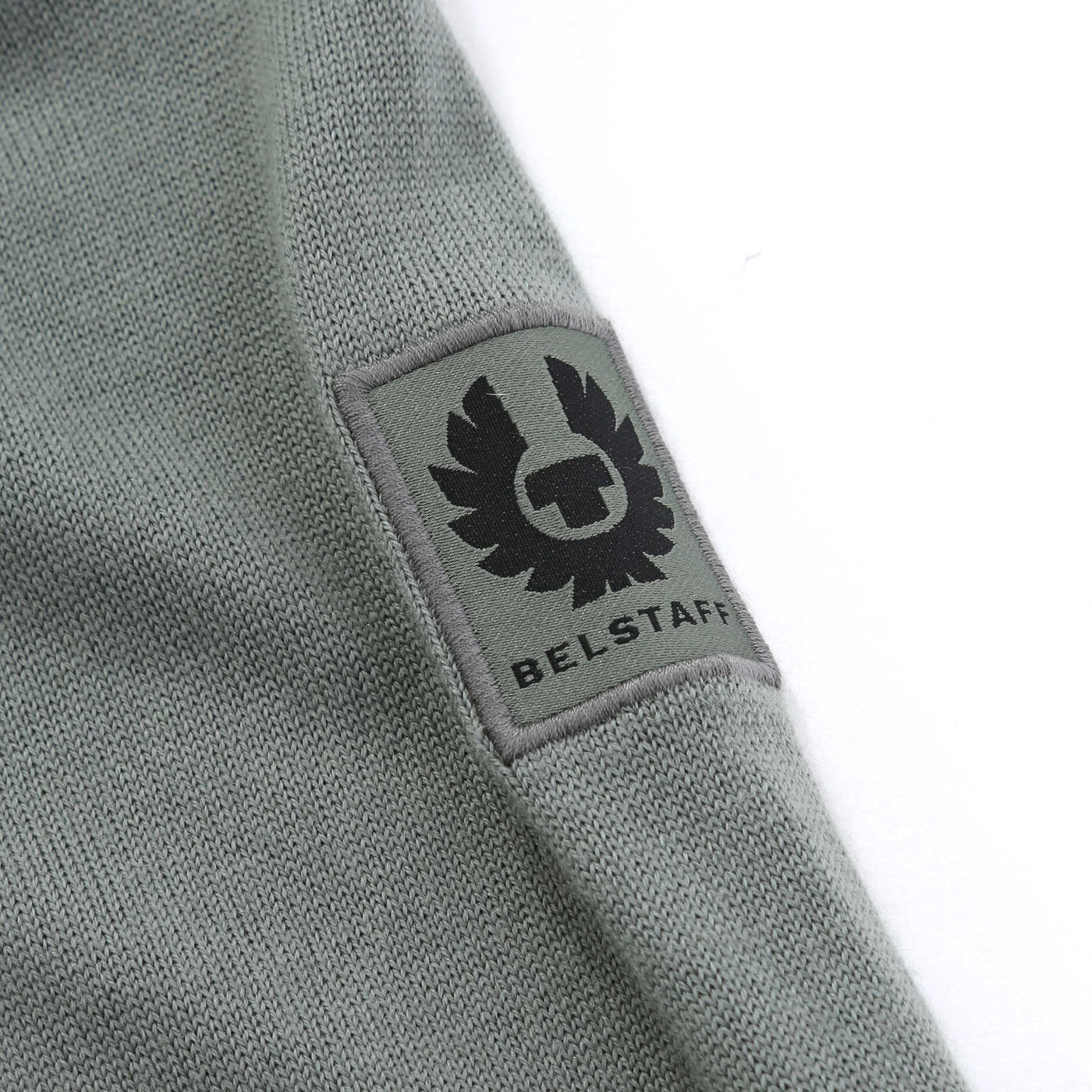 Belstaff Kelby Zip Cardigan in Sage Green Logo