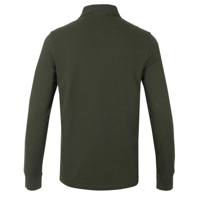 Belstaff Long Sleeve Polo Shirt in Tile Green Back