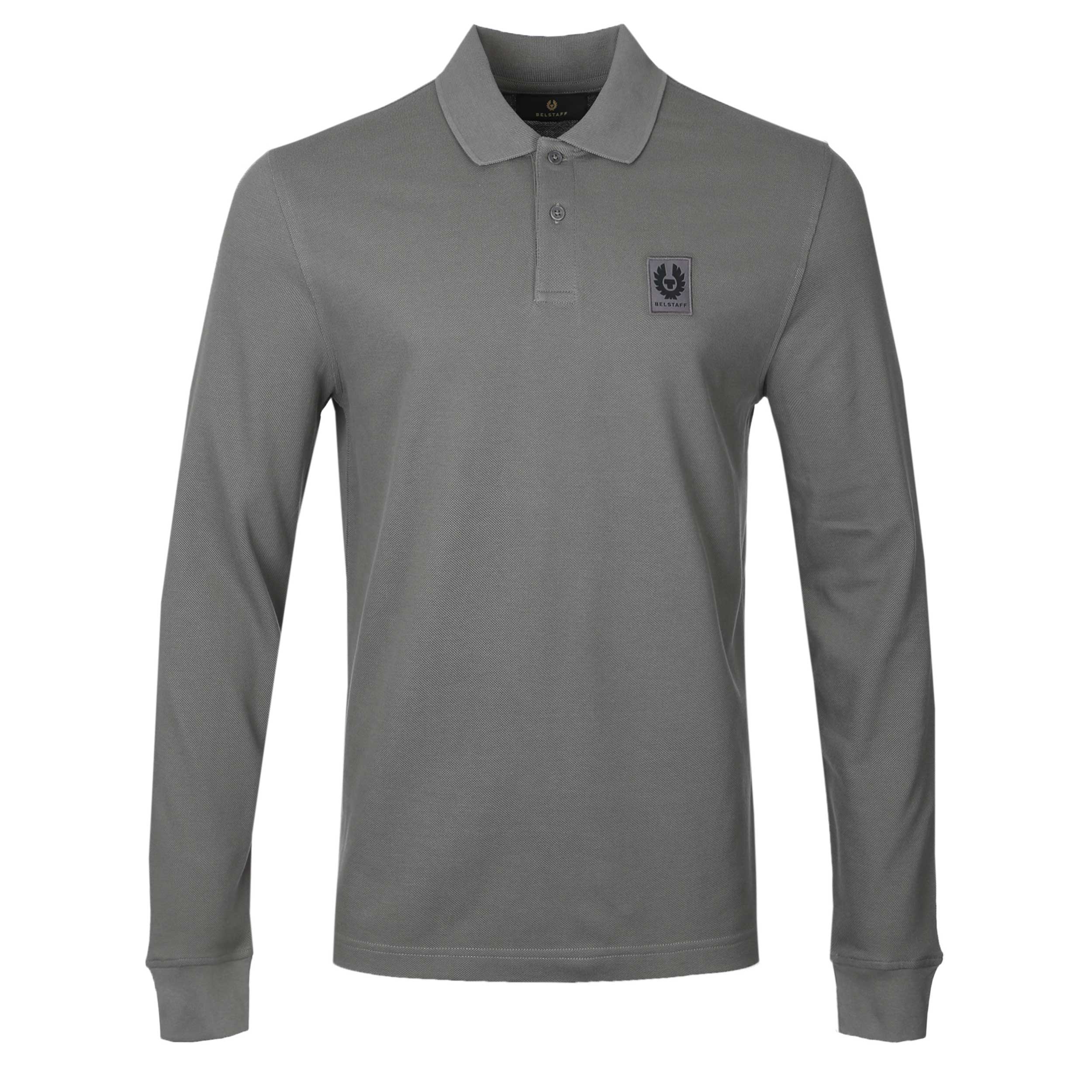Belstaff Long Sleeve Polo Shirt in Tornado Grey