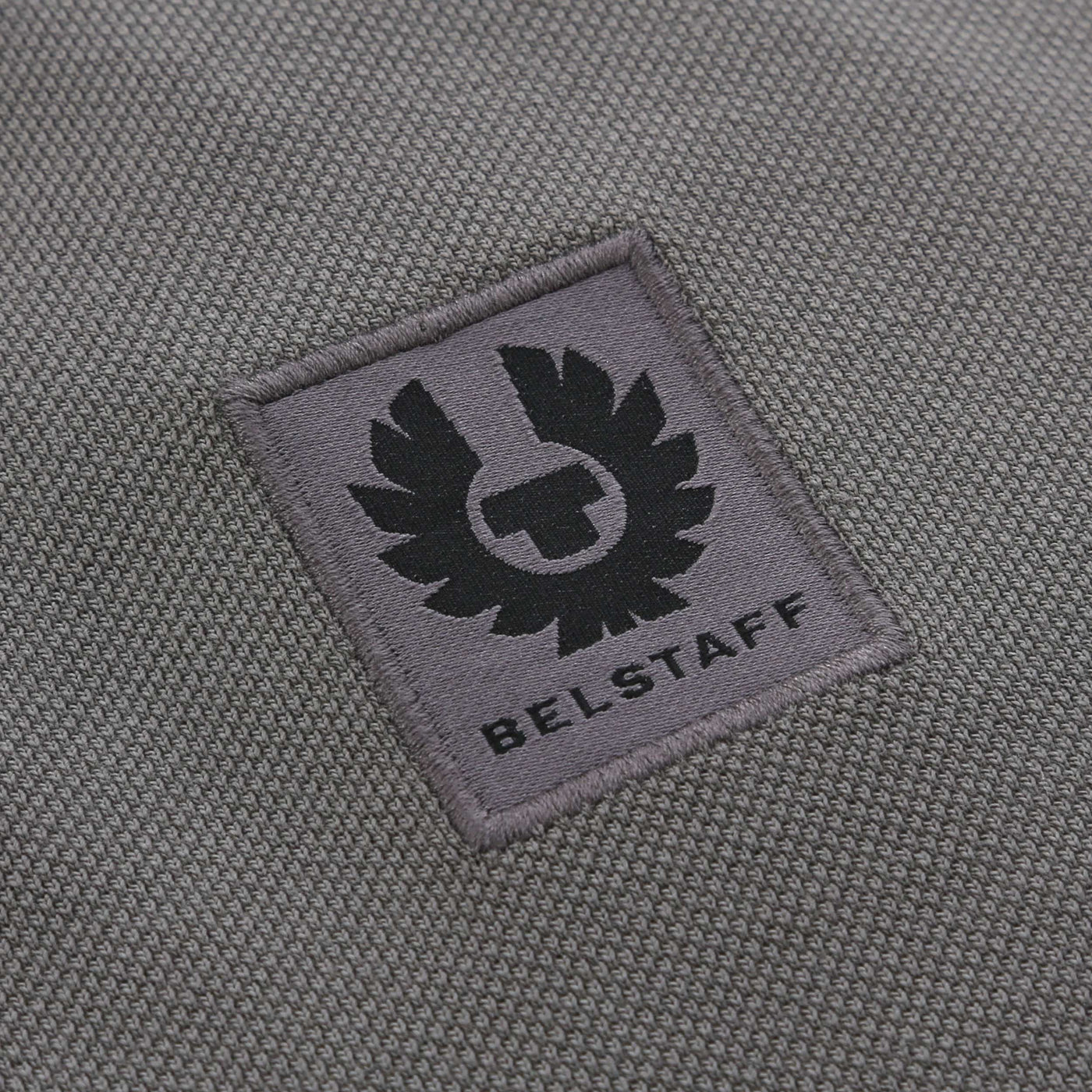 Belstaff Long Sleeve Polo Shirt in Tornado Grey Logo