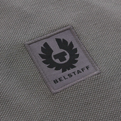 Belstaff Long Sleeve Polo Shirt in Tornado Grey Logo