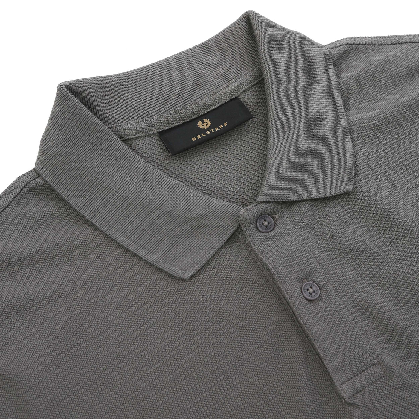 Belstaff Long Sleeve Polo Shirt in Tornado Grey Placket