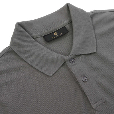 Belstaff Long Sleeve Polo Shirt in Tornado Grey Placket