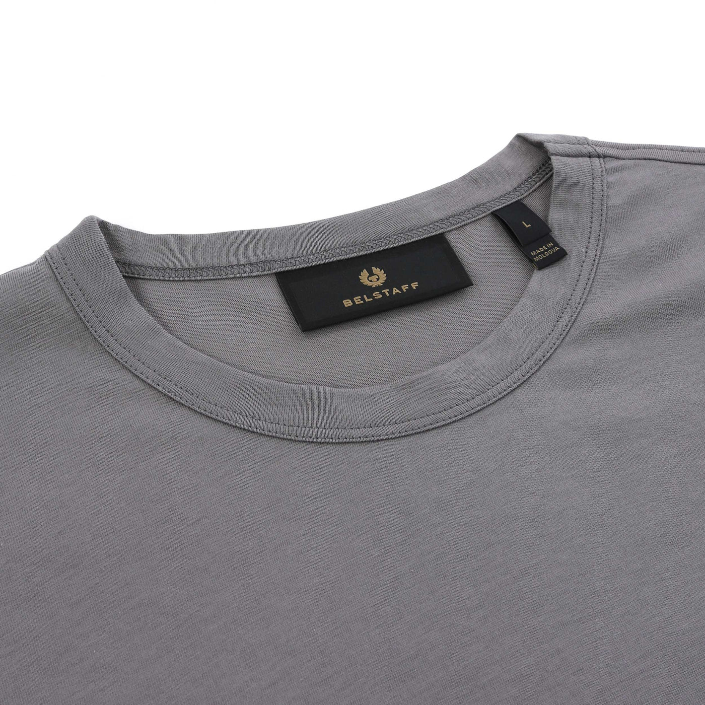 Belstaff Long Sleeve T Shirt in Tornado Grey Neckline