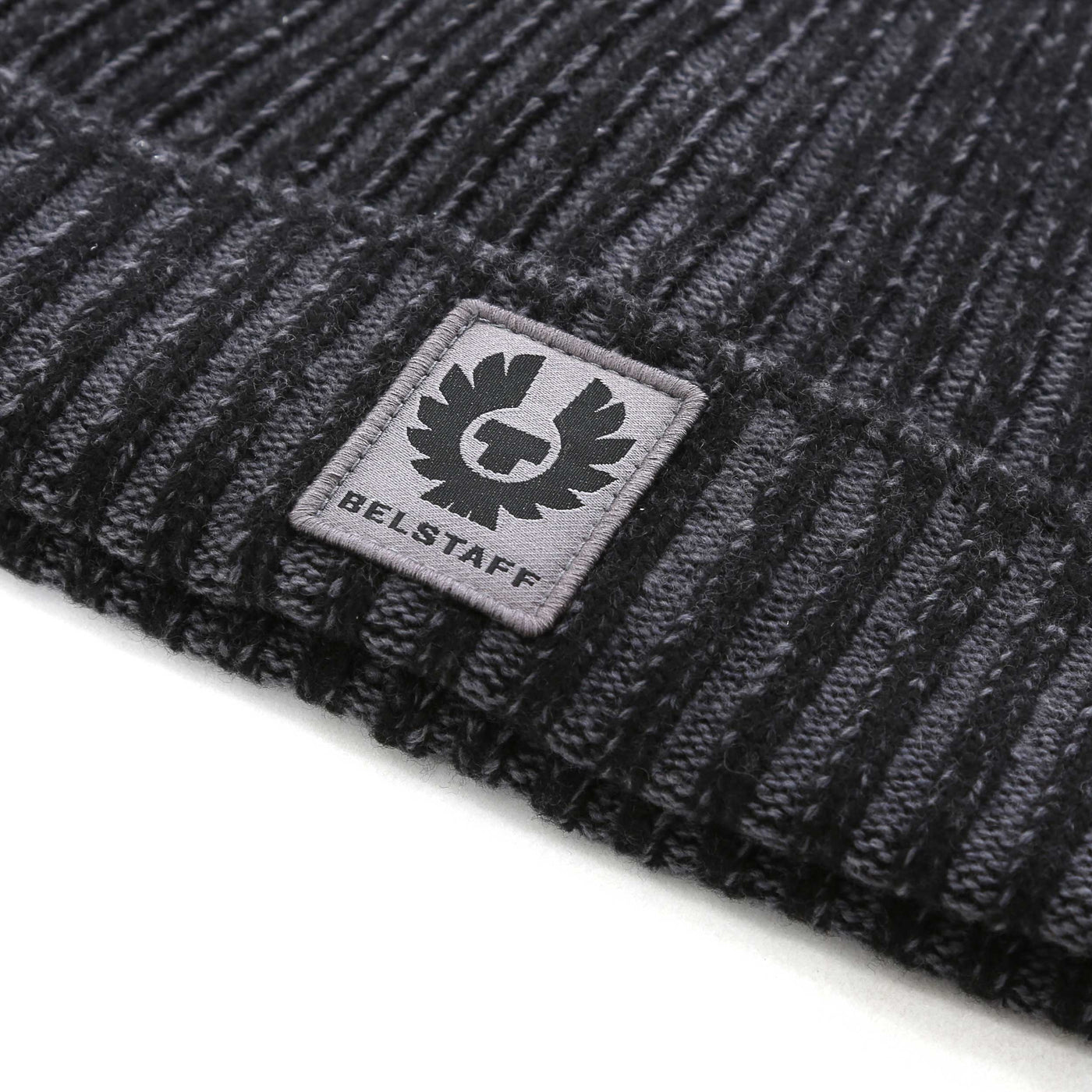 Belstaff Plated Watch Beanie Hat in Black & Tornado Grey
