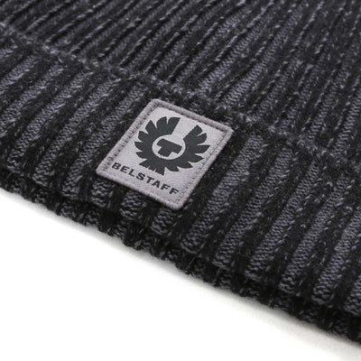 Belstaff Plated Watch Beanie Hat in Black & Tornado Grey