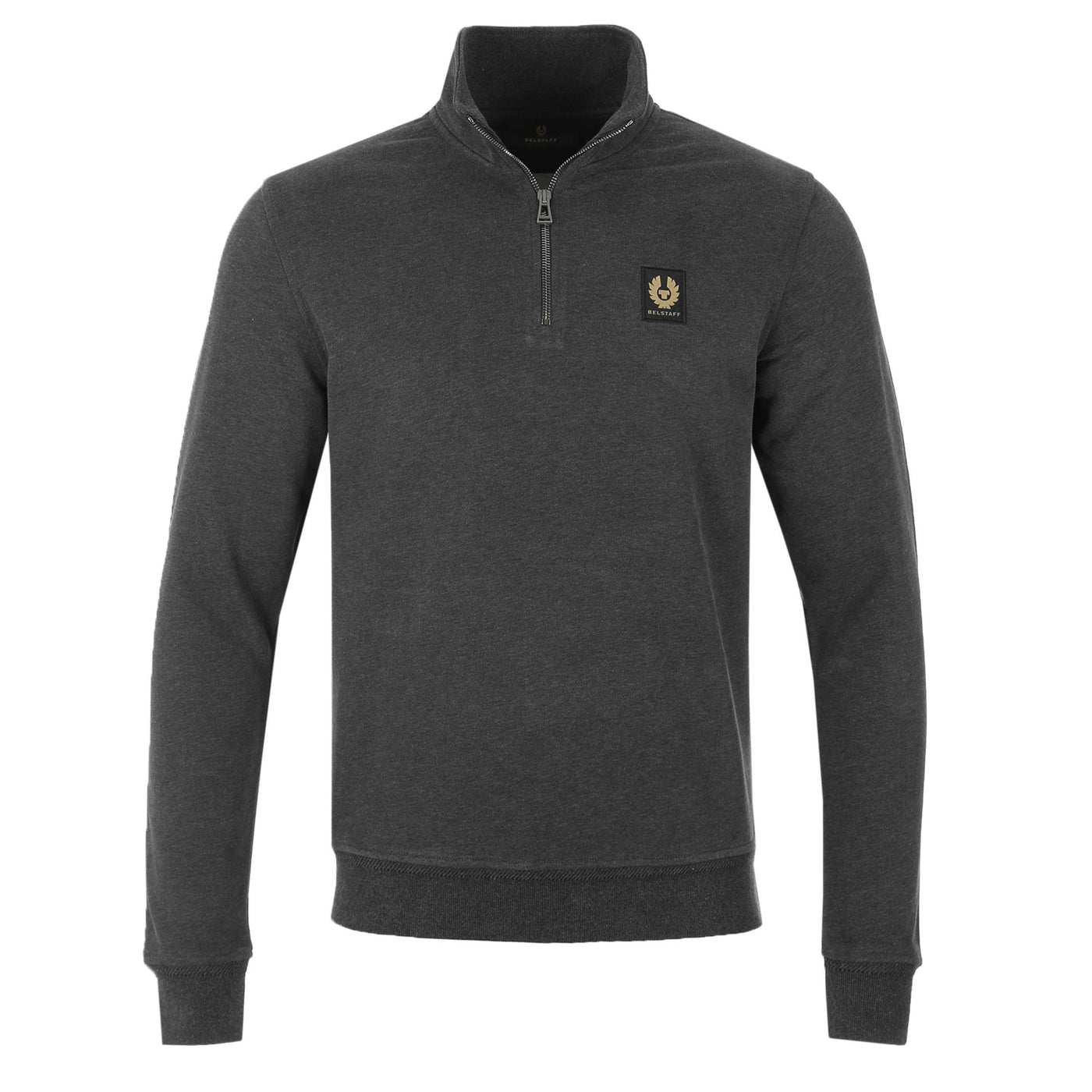 Belstaff Quarter Zip Sweat Top in Charcoal Heather