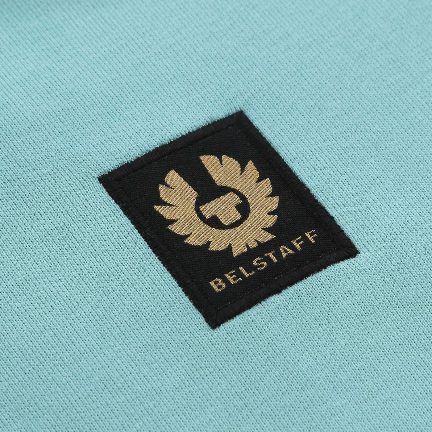 Belstaff Quarter Zip Sweat Top in Oil Blue Logo