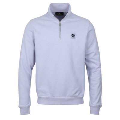 Belstaff Quarter Zip Sweat Top in Pale Heather