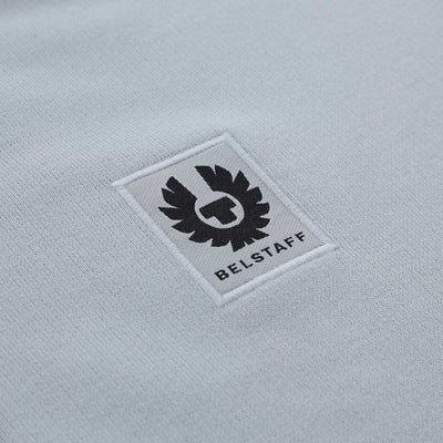 Belstaff Quarter Zip Sweat Top in Quarry Blue Logo