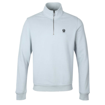 Belstaff Quarter Zip Sweat Top in Quarry Blue