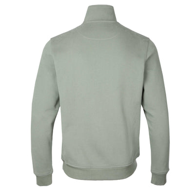 Belstaff Quarter Zip Sweat Top in Sage Green Back