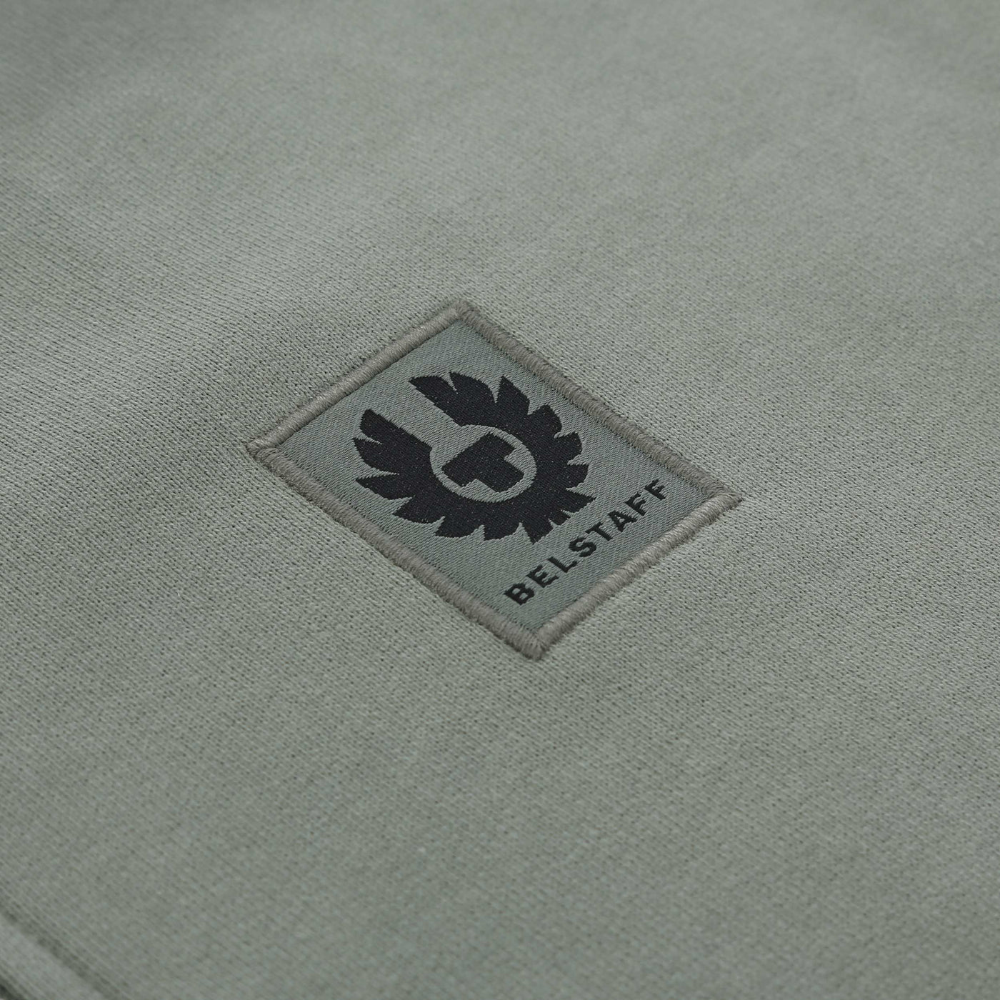 Belstaff Quarter Zip Sweat Top in Sage Green Logo