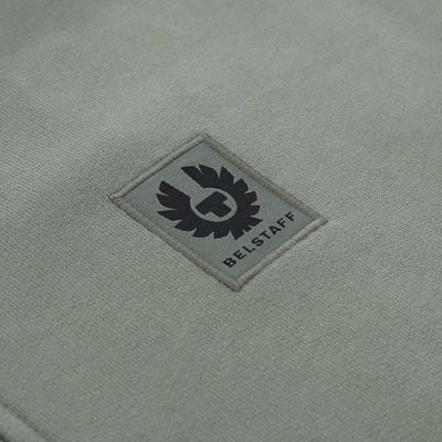Belstaff Quarter Zip Sweat Top in Sage Green Logo