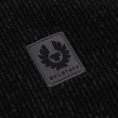 Belstaff Seasonal Watch Full Zip Knitwear in Black & Tornado Grey Logo