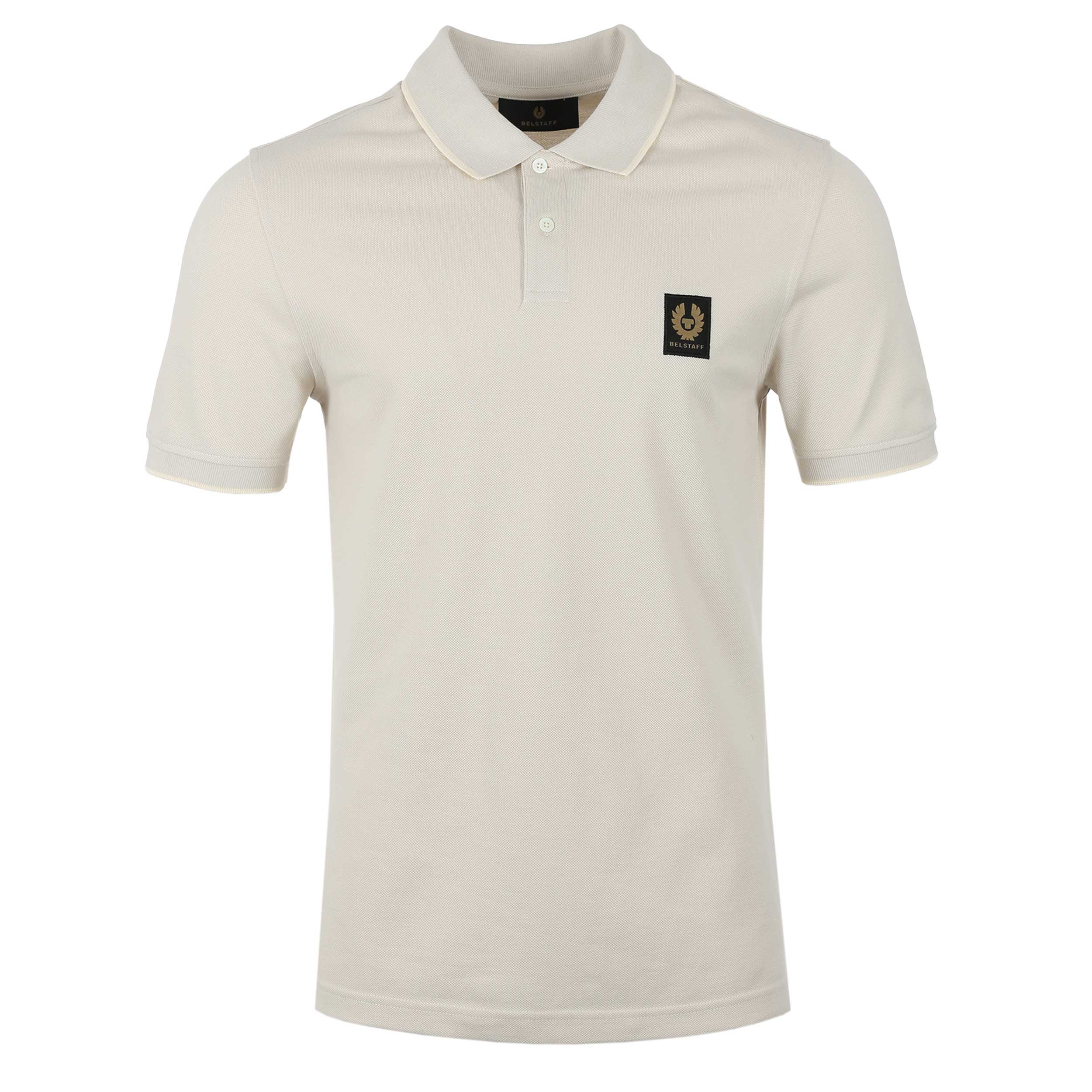 Belstaff Tipped Short Sleeve Polo Shirt in Moonbeam