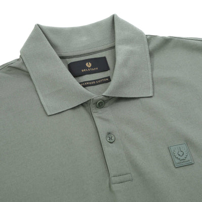 Belstaff Steel Polo Shirt in Sage Green Placket