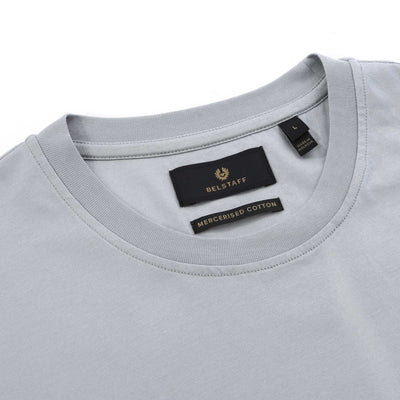 Belstaff Steel T-Shirt in Quarry Blue Neckline