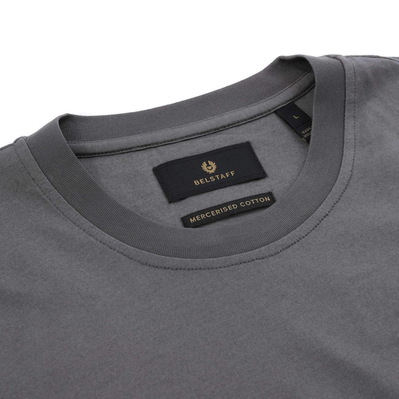 Belstaff Steel T-Shirt in Tornado Grey Neckline