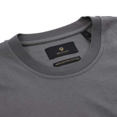 Belstaff Steel T-Shirt in Tornado Grey Neckline