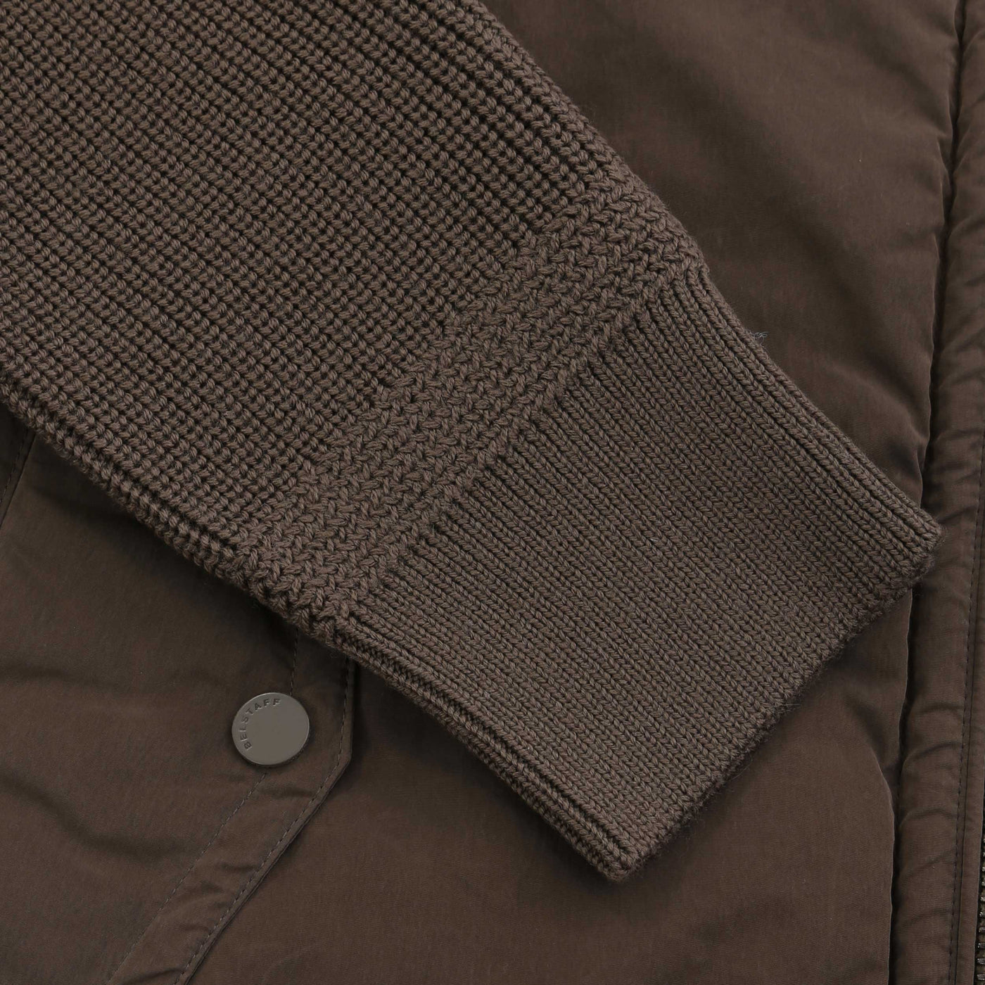 Belstaff Ward Full Zip Cardigan in Clay Brown Cuff