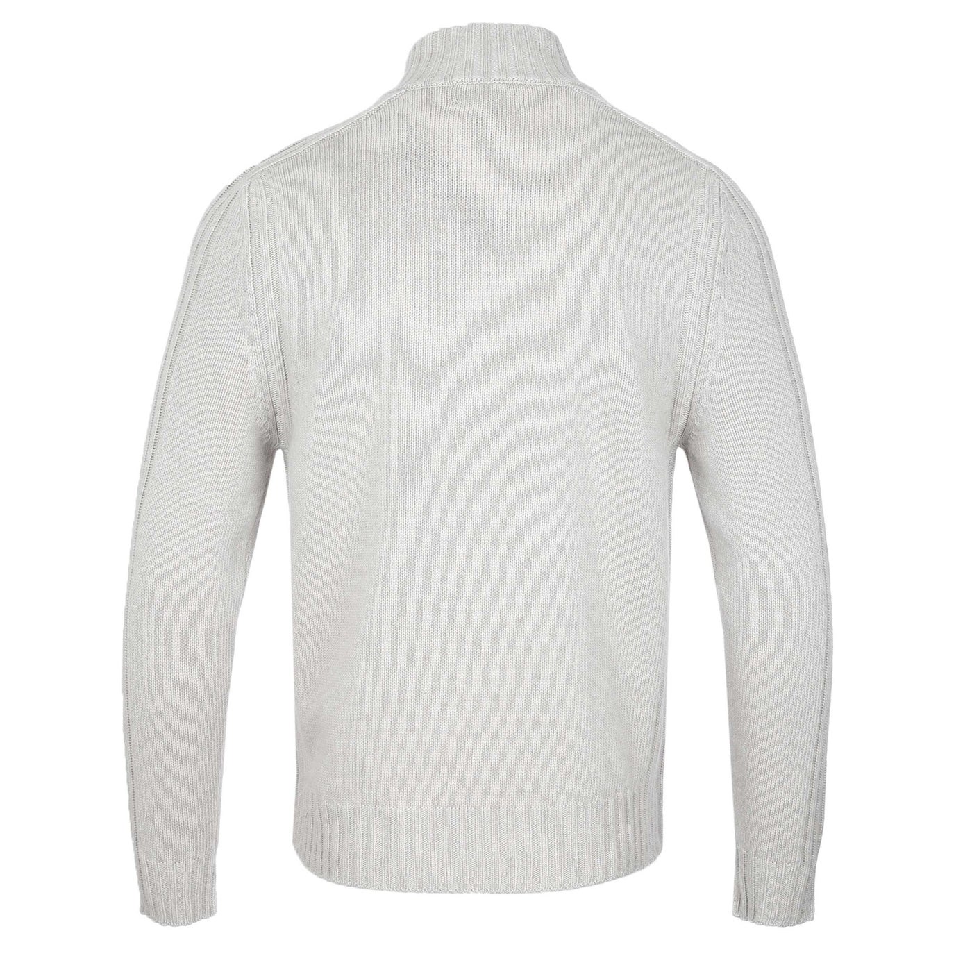 Belstaff Watch Quarter Zip Knitwear in Cement Grey Back