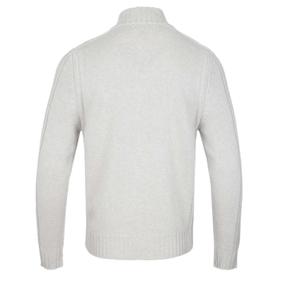 Belstaff Watch Quarter Zip Knitwear in Cement Grey Back