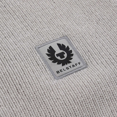 Belstaff Watch Quarter Zip Knitwear in Cement Grey Logo