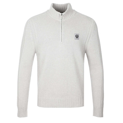 Belstaff Watch Quarter Zip Knitwear in Cement Grey