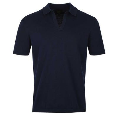 Belstaff Coast Knitted Polo Shirt in Dark Ink