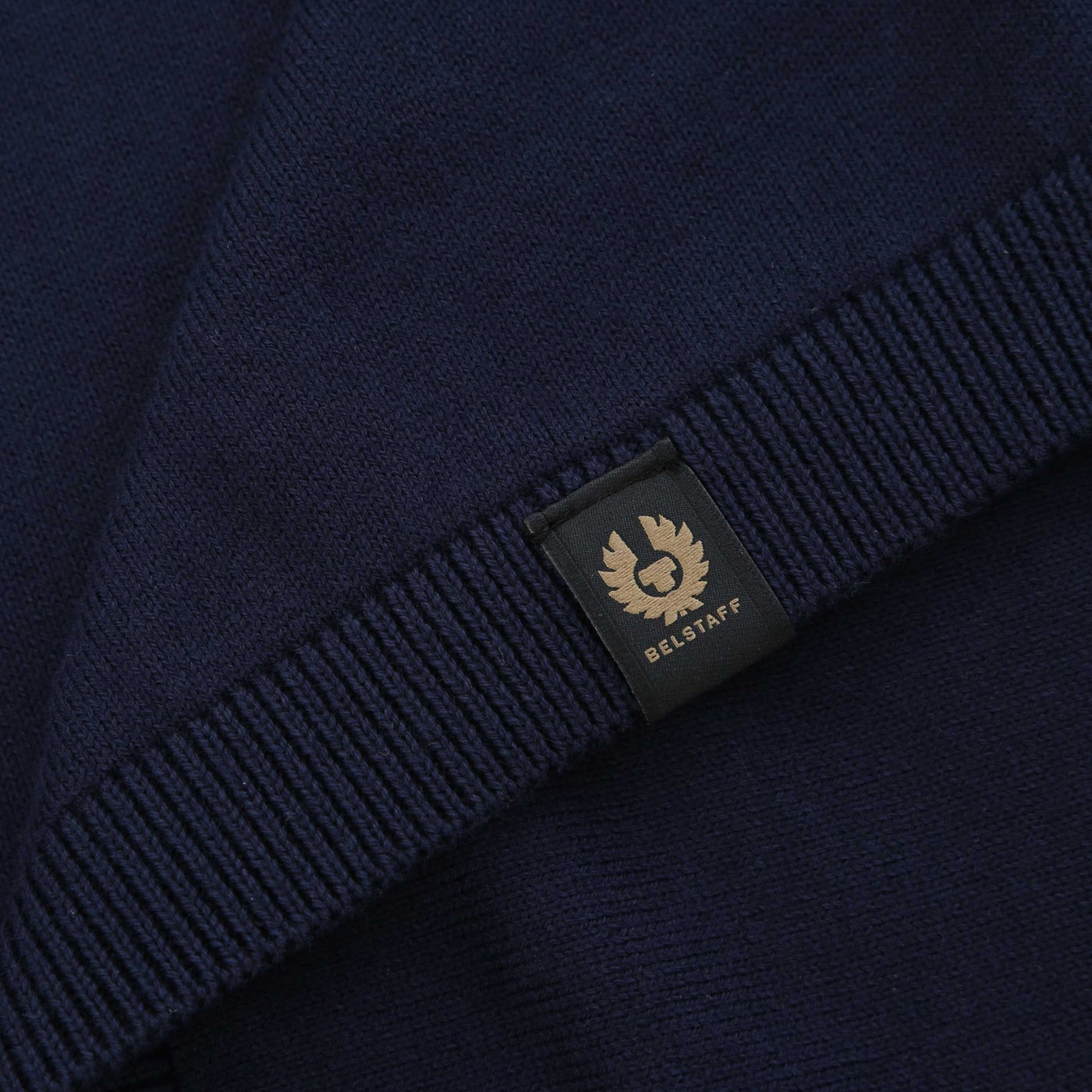 Belstaff Coast Knitted Polo Shirt in Dark Ink Logo