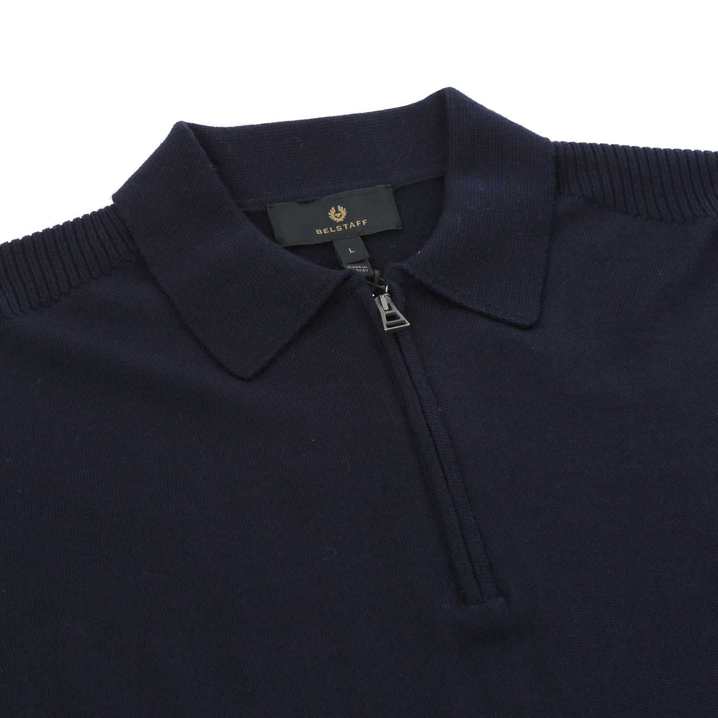 Belstaff Kyle Polo Knitwear in Dark Ink Placket