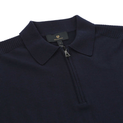 Belstaff Kyle Polo Knitwear in Dark Ink Placket