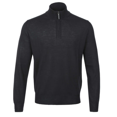 Canali 1/4 Zip Knitwear in Black