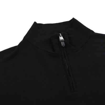 Canali 1/4 Zip Knitwear in Black Placket