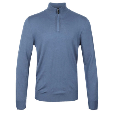 Canali 1/4 Zip Knitwear in Blue