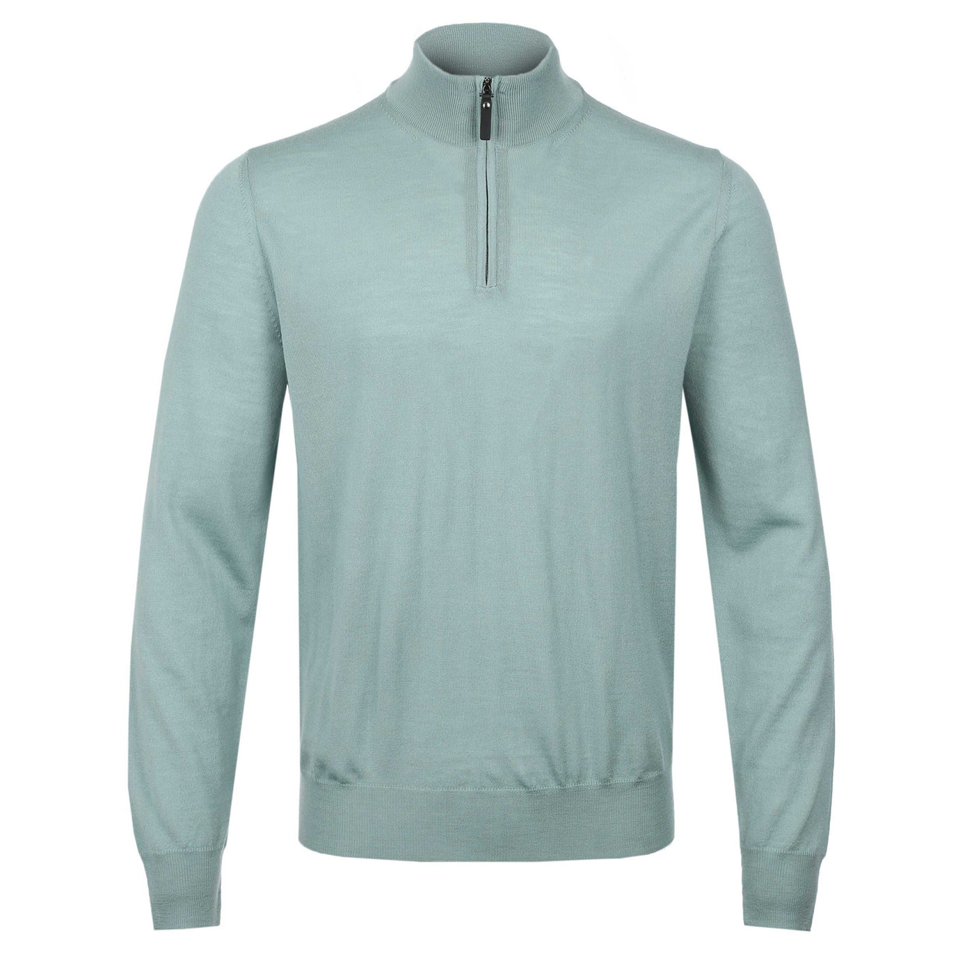 Canali 14 Zip Knitwear in Mint Green