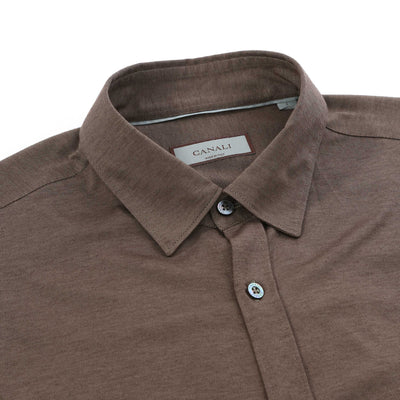 Canali Basic Stretch Shirt in Brown