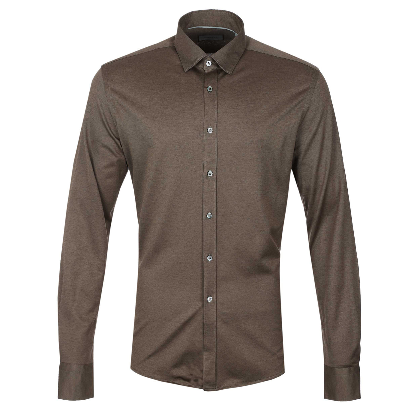Canali Basic Stretch Shirt in Brown