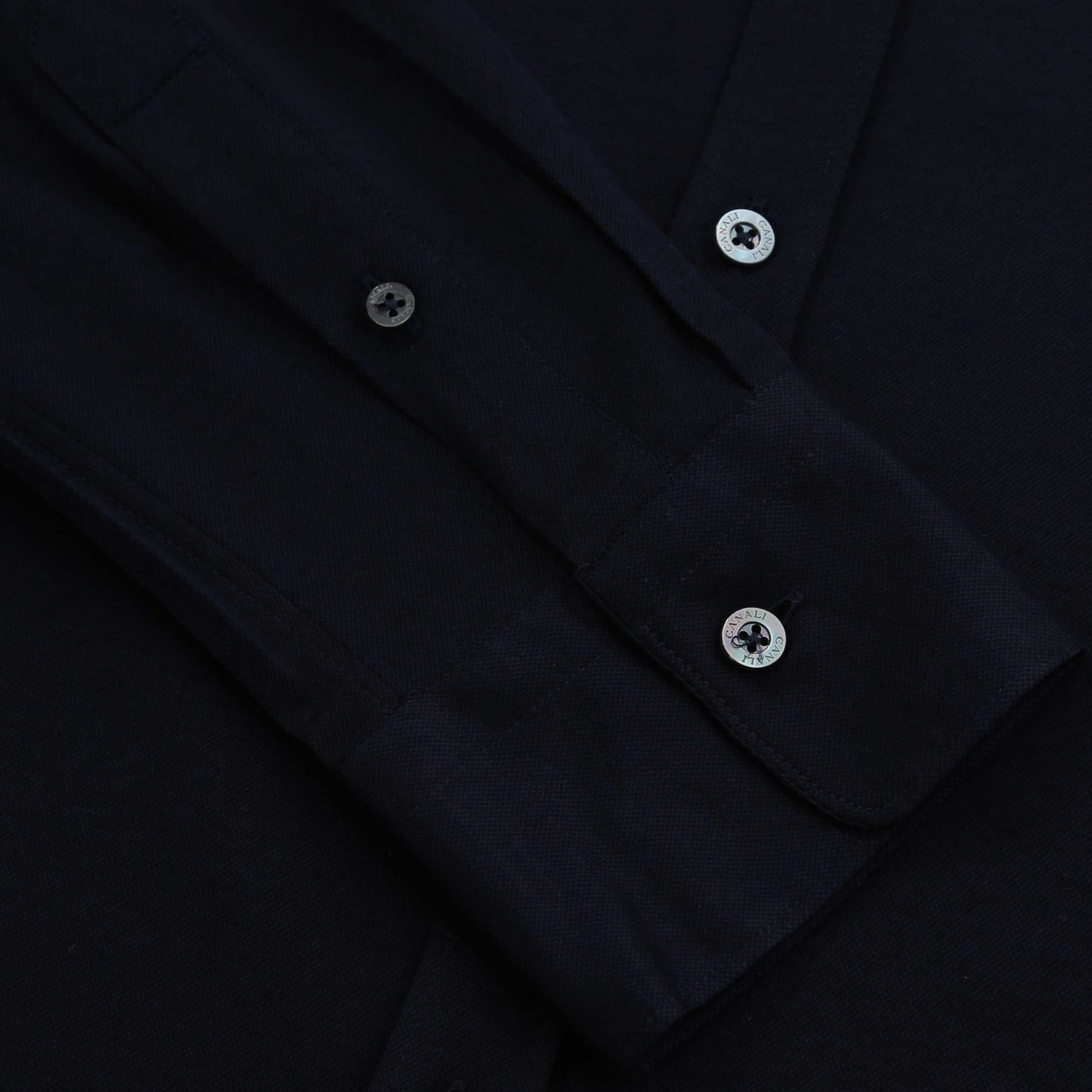 Canali Basic Stretch Shirt in Navy Cuff