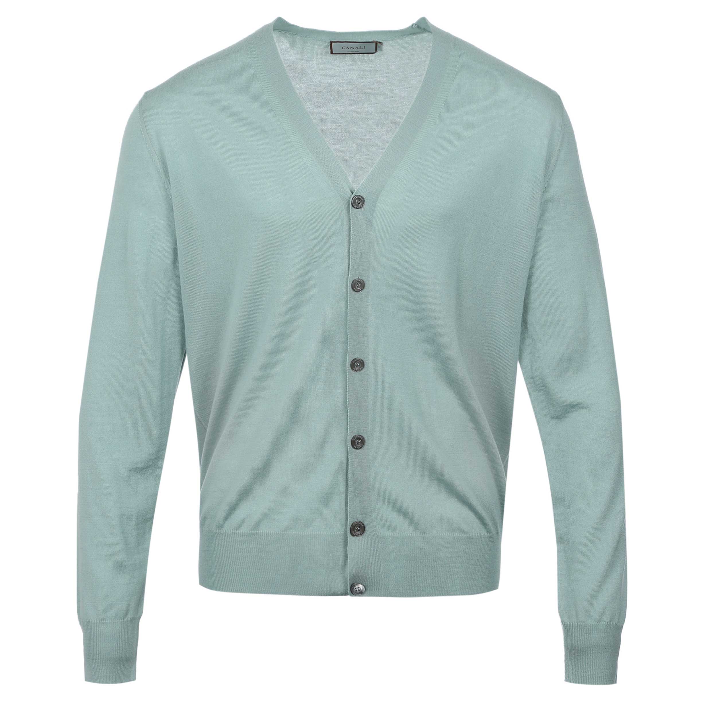 Canali Cardigan in Mint Green