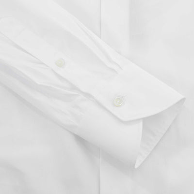Canali Cotton Performance Shirt in White Cuff