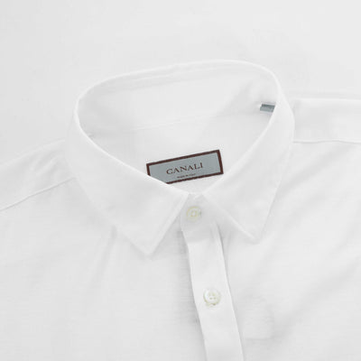 Canali Cotton Shirt in White Collar