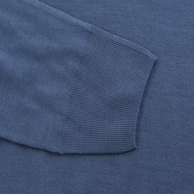 Canali Crew Neck Knitwear in Blue Cuff