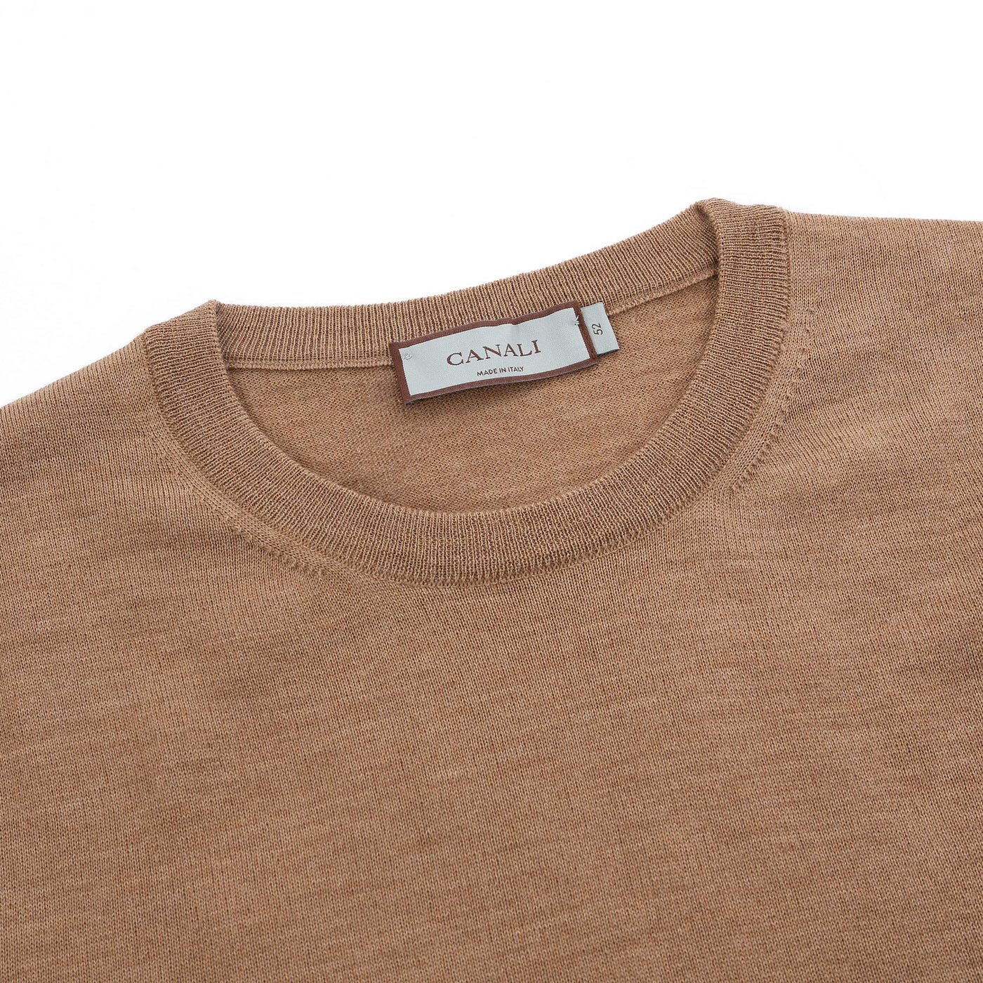 Canali Crew Neck Knitwear in Tan Neck