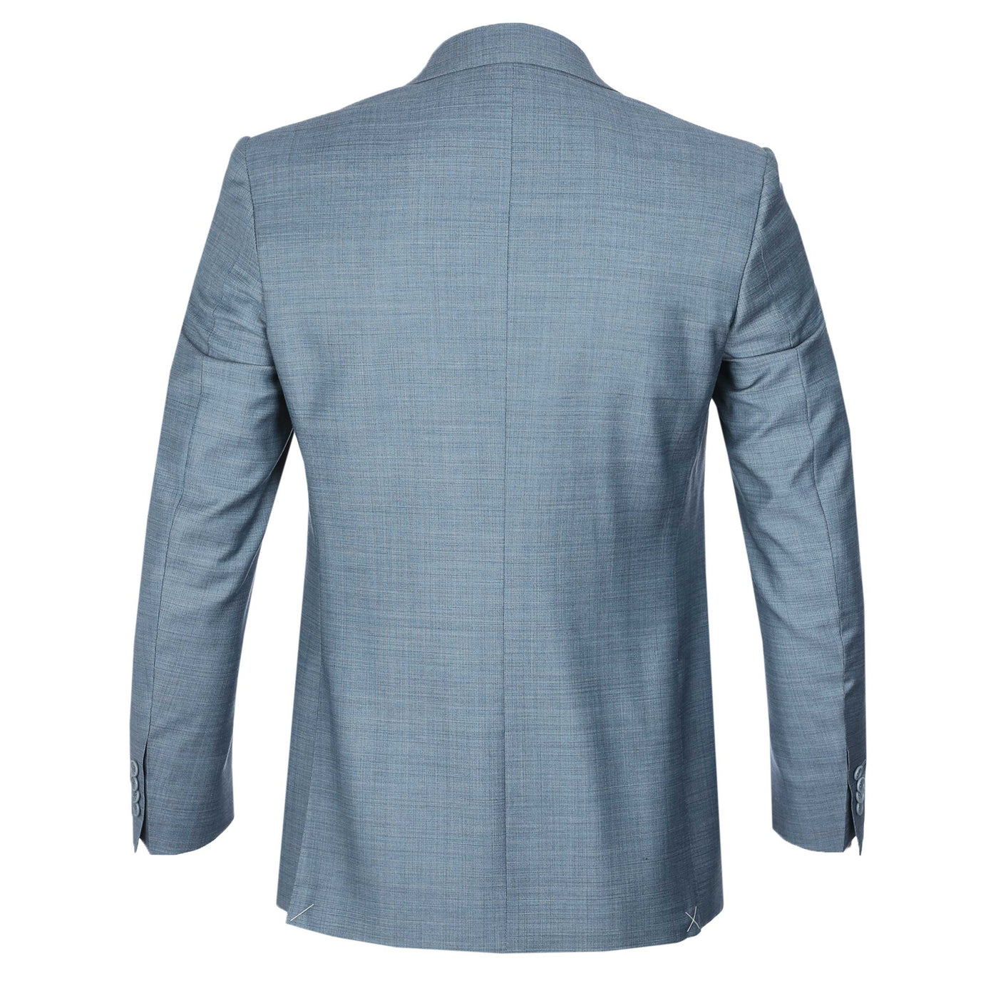 Canali Notch Lapel Basketweave Suit in Teal Jacket Back