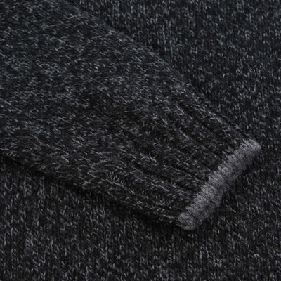 Gran Sasso 4 Button Chunky Knitwear in Black & Grey Cuff