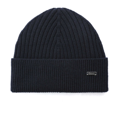 Herno Beanie A Coste In Lana Beanie Hat in Navy