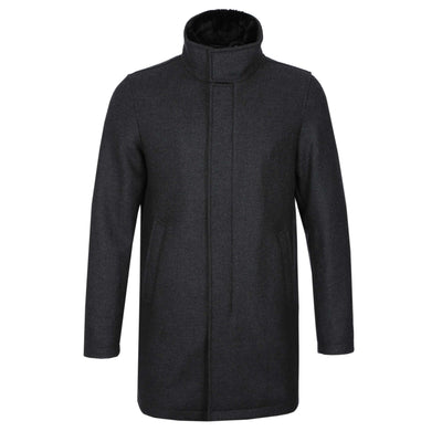 Herno Cappotto Con Collo Ecopelliccia Jacket in Anthracite